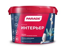 Влагопрочная Краска на Акриловой Основе 5л Parade Classic W3 Интерьер.