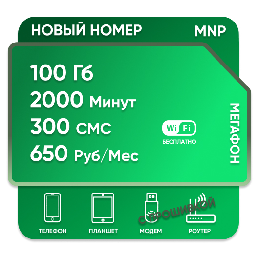 SIM-карта Мега Столичный 650