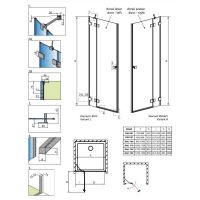 Дверь для монтажа в нишу Radaway Essenza Pro DWJ на кронштейне 120 см схема 2