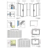 Прямоугольный душевой уголок Radaway Idea KDJ 110х70 см схема 2