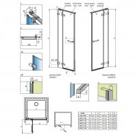 Стеклянная душевая дверь Radaway Arta DWJ II распашная 130 схема 2