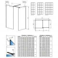 Стеклянная душевая перегородка Walk-in Radaway Modo New Black III Factory решетчатое 65х60 см схема 2