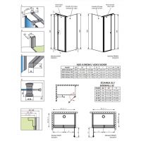 Стеклянный душевой уголок Radaway Eos KDS II однодверный 120х80 см схема 2