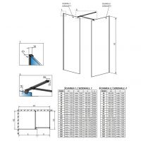 Душевая перегородка из стекла Walk-in Radaway Modo X Black III Frame 150х100 см схема 2