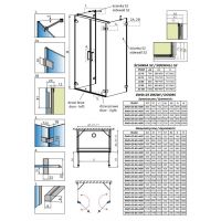 Пристенный душевой уголок Radaway Arta DWD+2S двухдверный 90х80 см схема 2