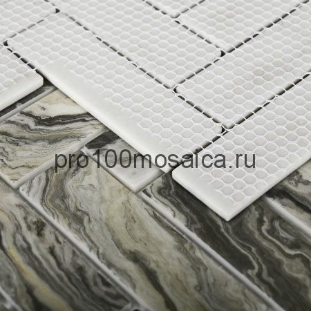 Hadar Grey стекло. Мозаика серия CRYSTAL,  размер, чип 30*98 мм: 268*286*4.5 (Bonaparte)