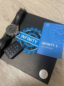 #НЕНОВЫЙ INFINITY WATCH V3 WRIST WATCH (наручные часы с черным циферблатом в серебряном цвете)